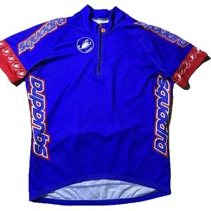 Vintage Squadra Castelli Cycling Jersey Made In USA Blue Red Half Zip Mens L XL